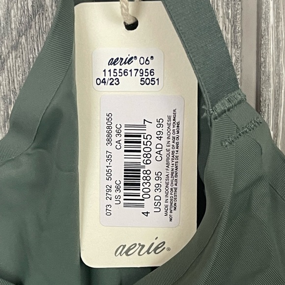 Aerie SMOOTHEZ Mesh Unlined Bra in Royal Palm 36C NWT - Picture 8 of 10